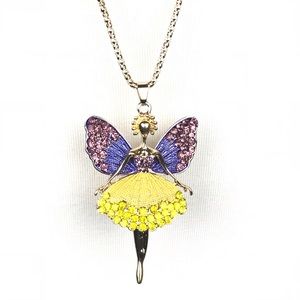 Betsey Johnson butterfly Ballerina pendant necklac